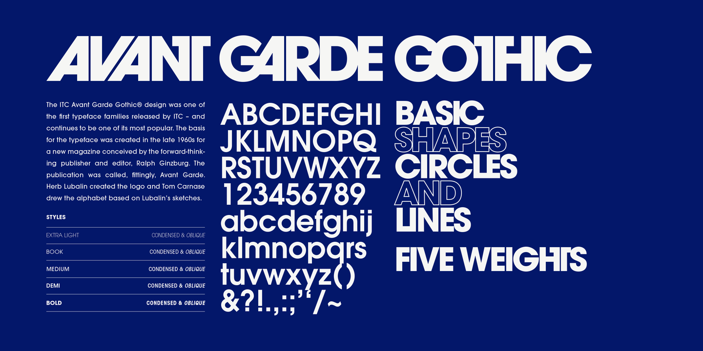 ITC Avant Garde Gothic Font preview