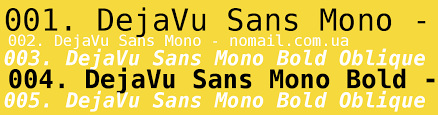 Dejavu Sans Mono Regular Font preview
