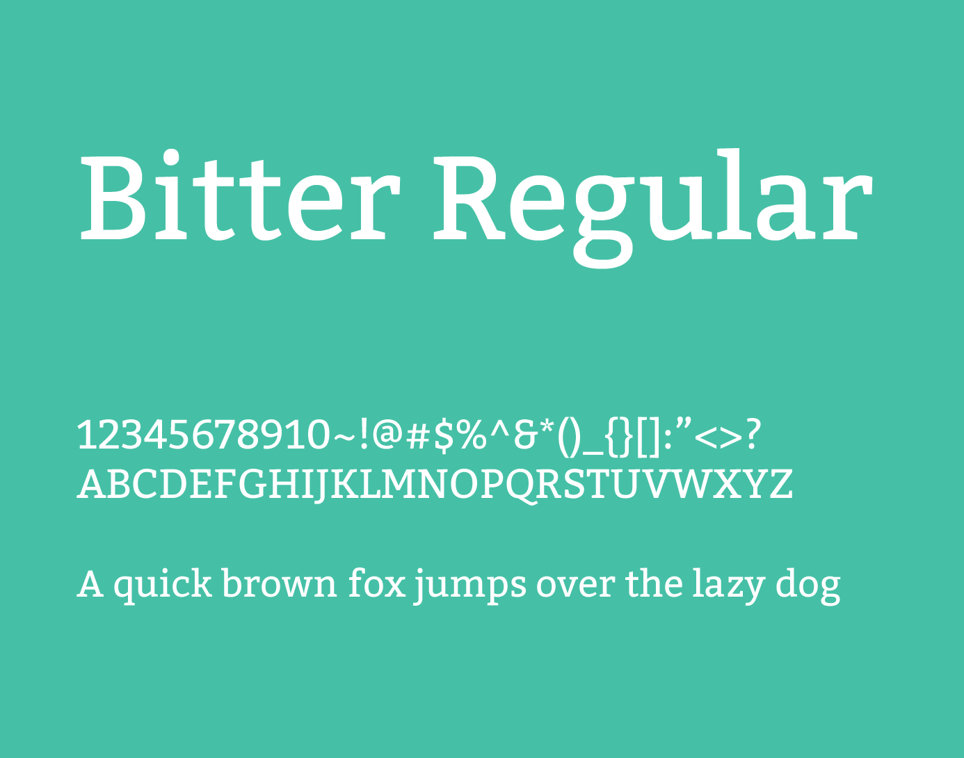 Bitter Regular Font preview
