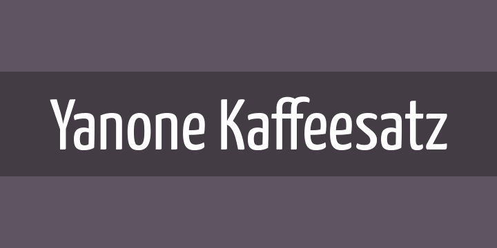Yanone Kaffeesatz Regular Font preview