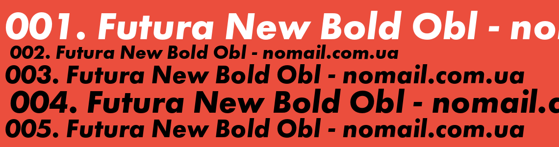 Futura New Bold Obl Font preview