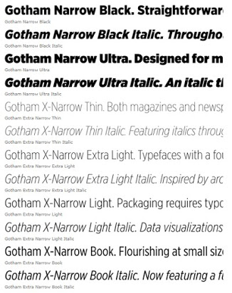 Gotham Screen Smart Narrow XLight Italic Font preview
