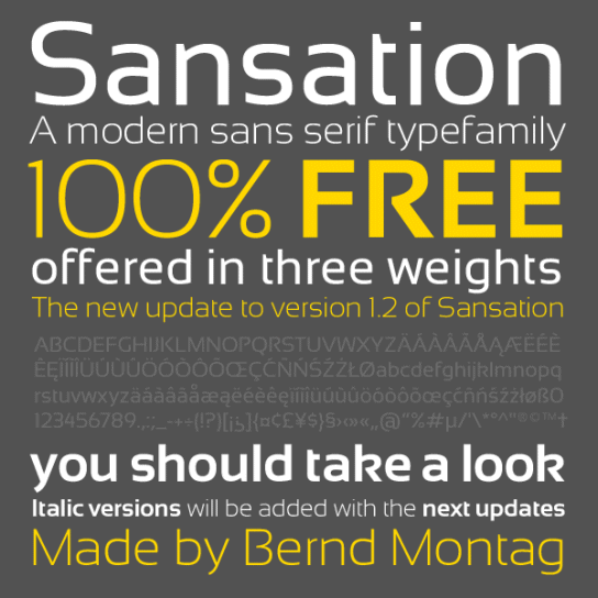 Sansation Font preview