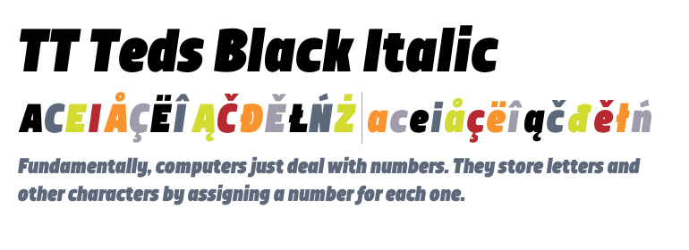 TT Teds Medium Italic Font preview