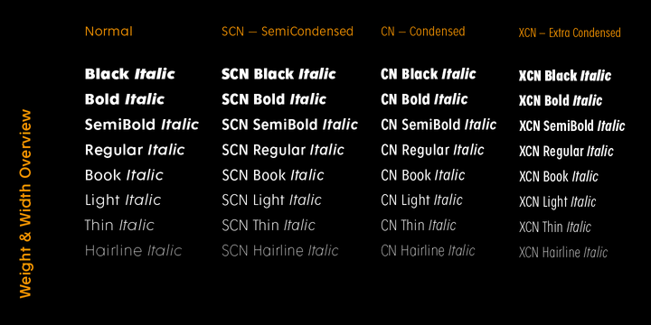 Fenomen Sans CN Hairline Italic Font preview