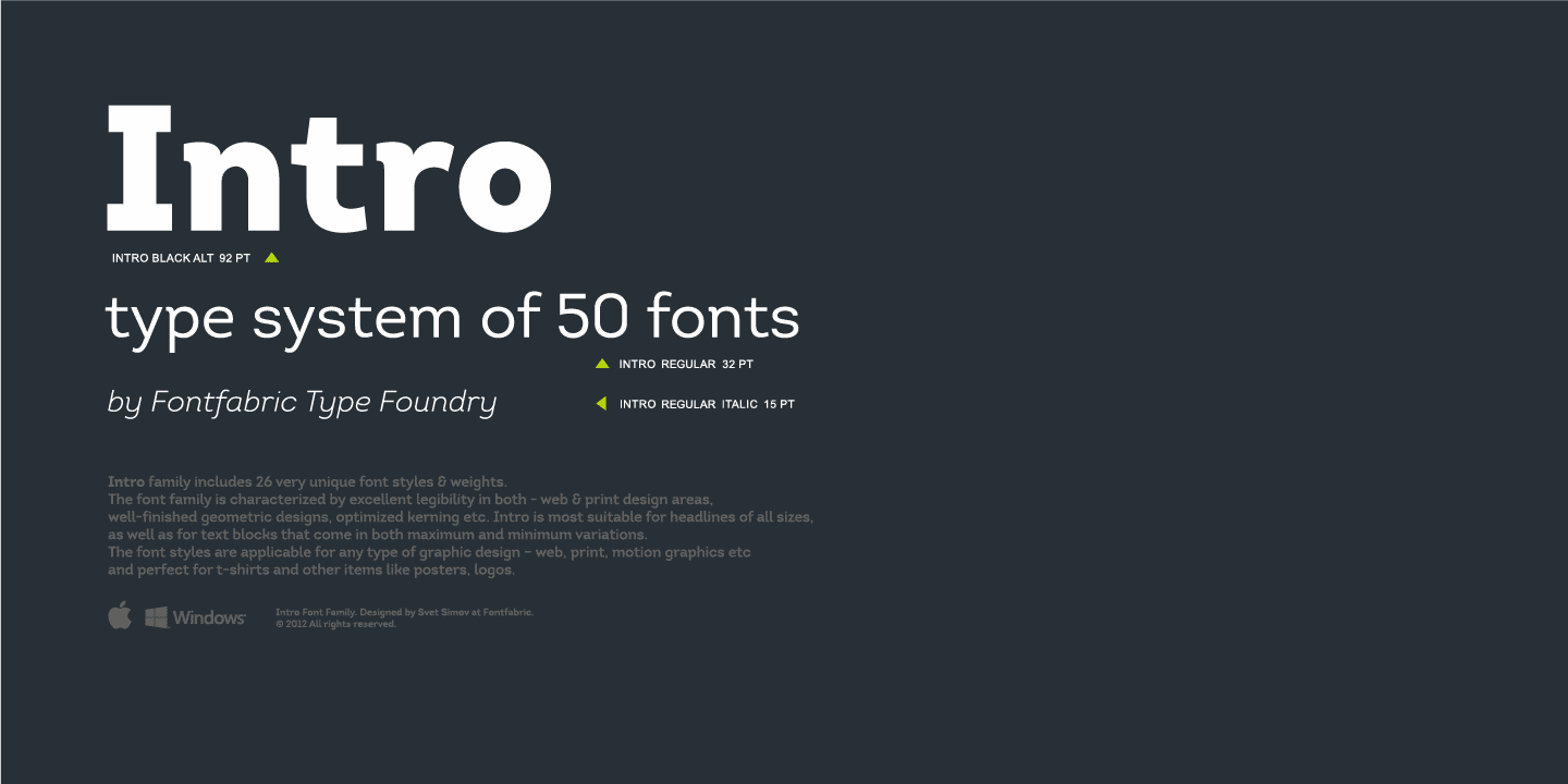 Intro Regular Font preview