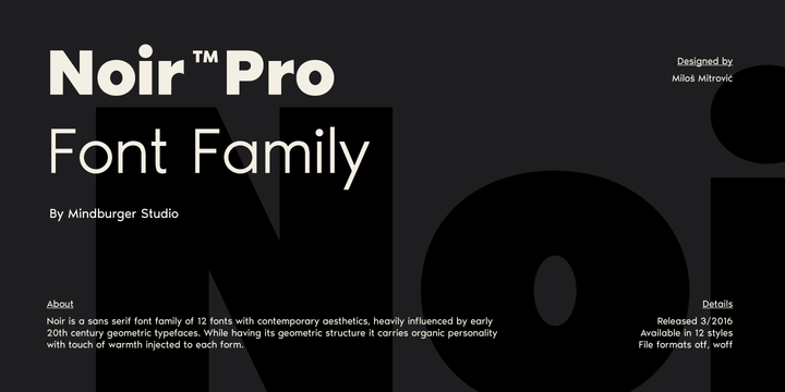 Noir Pro Font preview