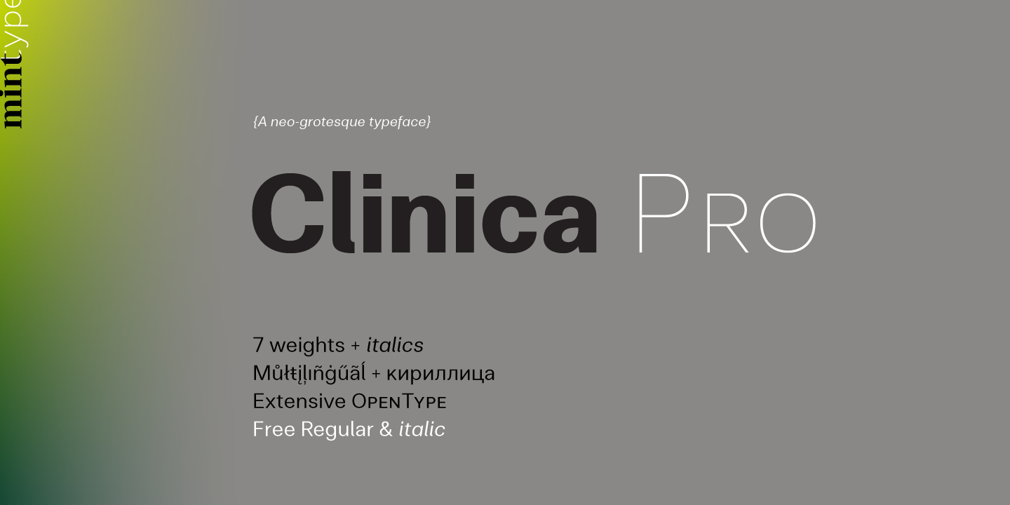 Clinica Pro Italic Font preview