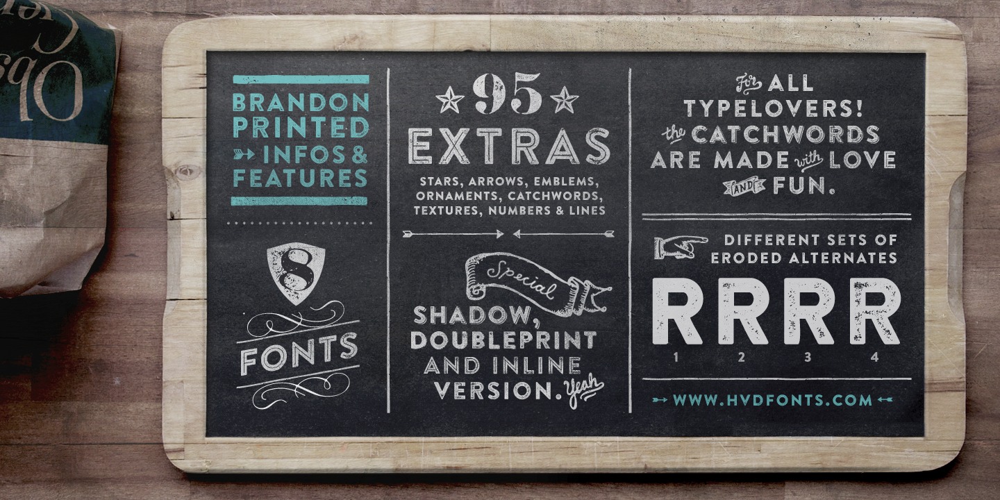 Brandon Printed Inline Font preview