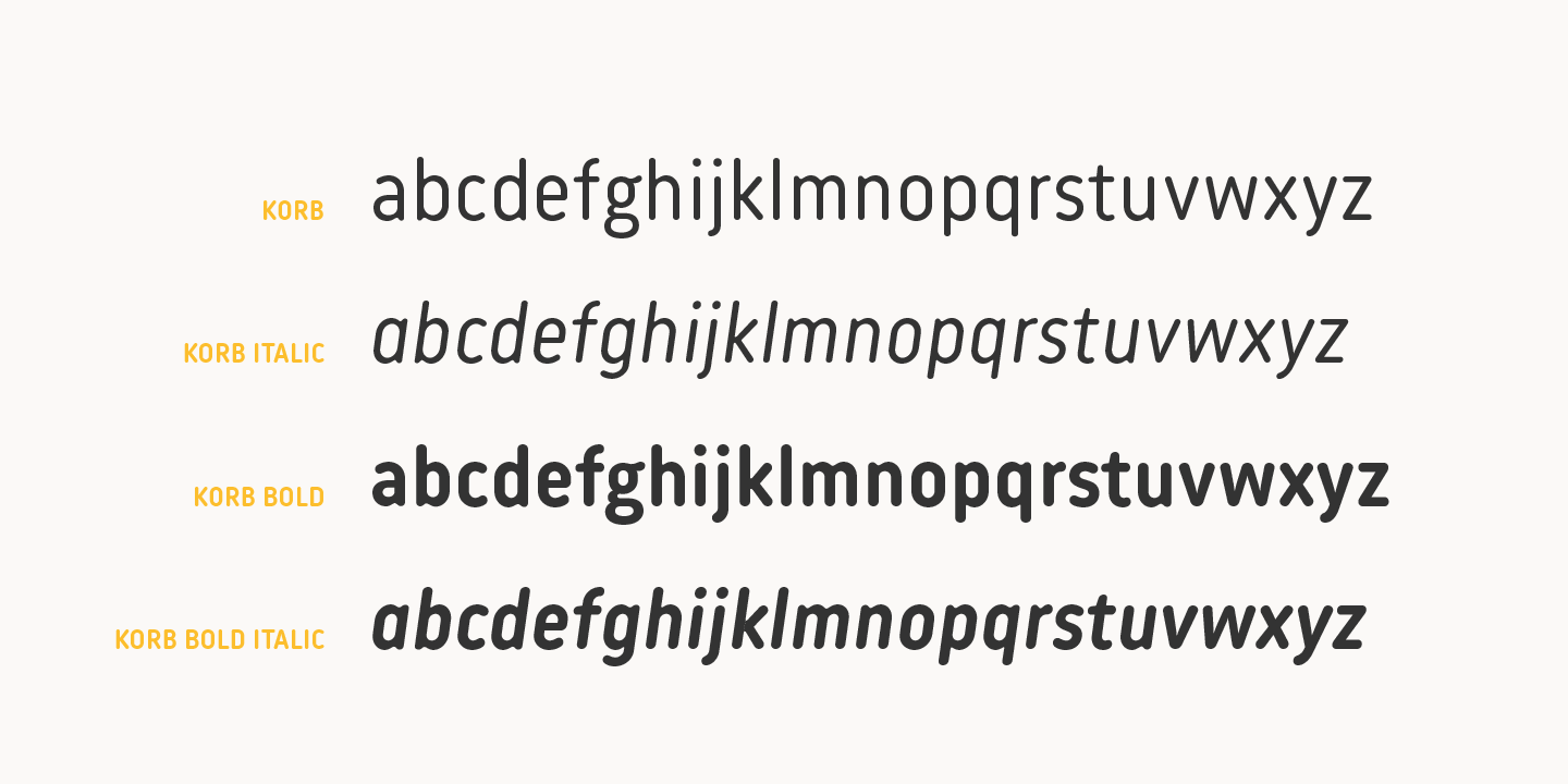 Korb Bold Italic Font preview
