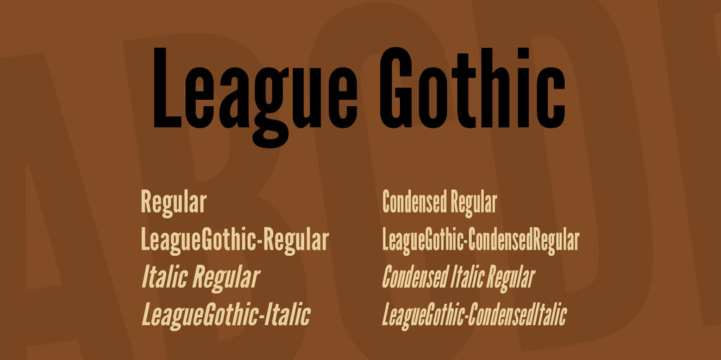 League Gothic Font preview