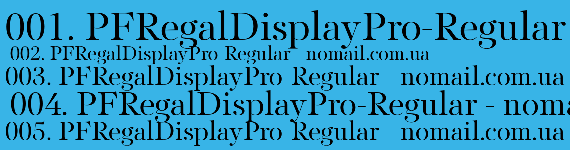 PF Regal Display Pro Font preview