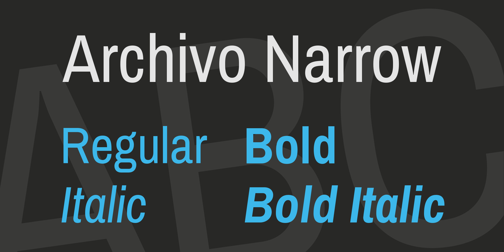Archivo Narrow Font preview