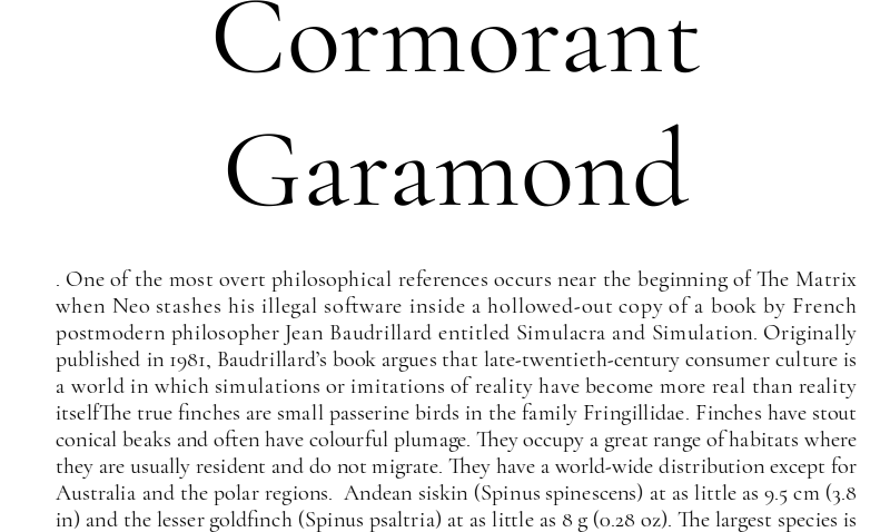 Cormorant Garamond Font preview