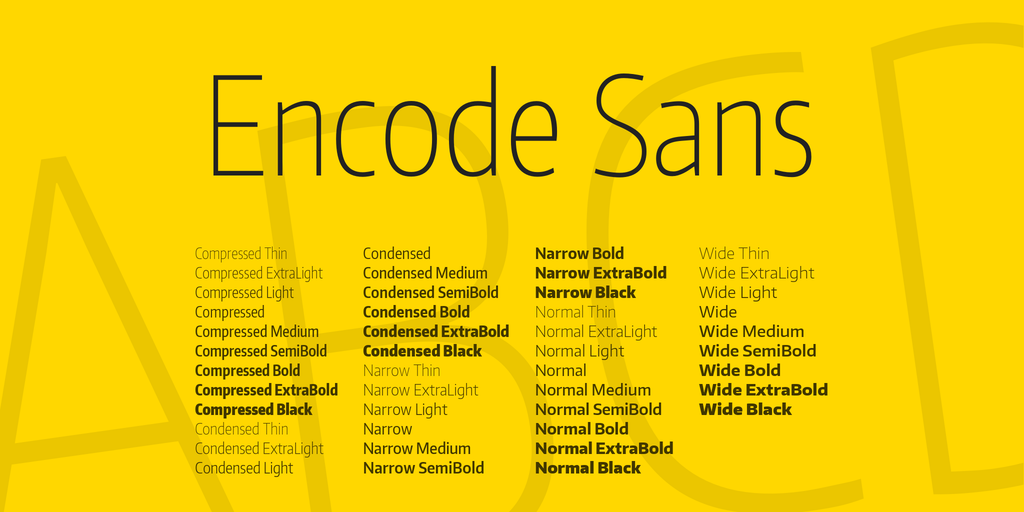 Encode Sans Condensed Font preview