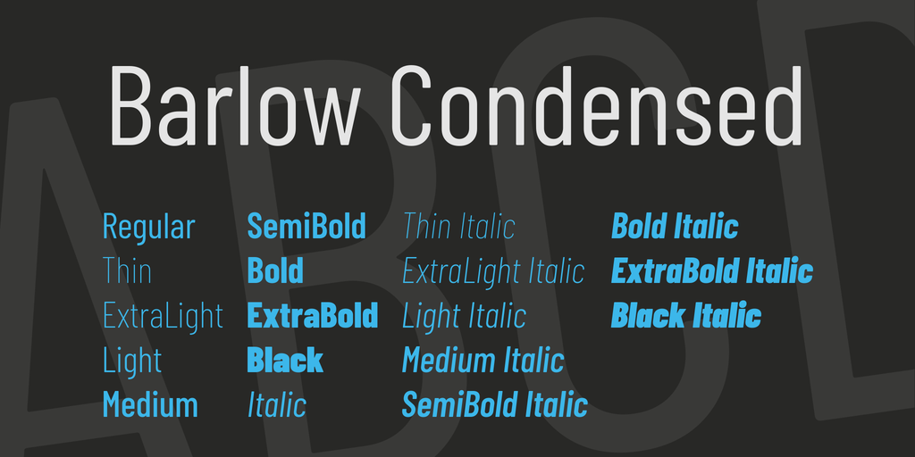 Barlow Condensed Font preview