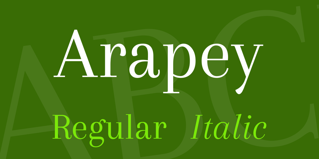 Arapey Font preview