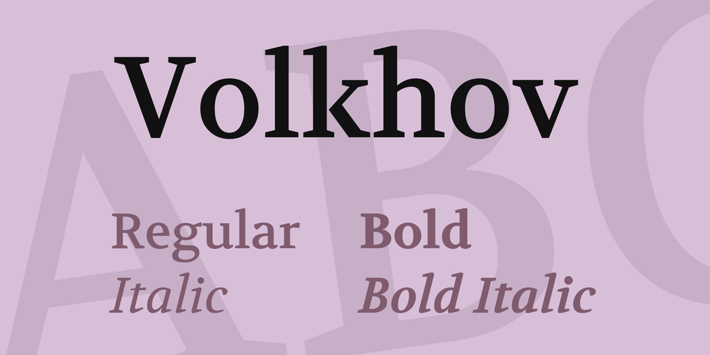 Volkhov Font preview