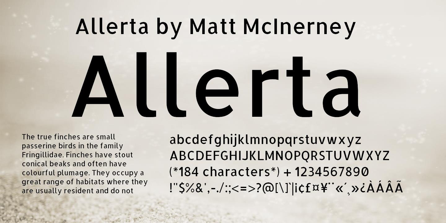 Allerta Font preview