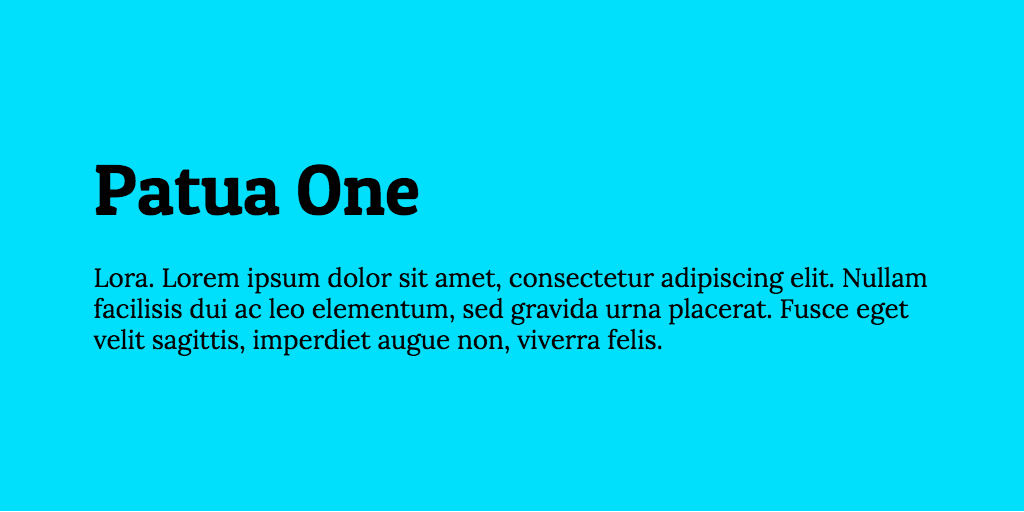 Patua One Font preview