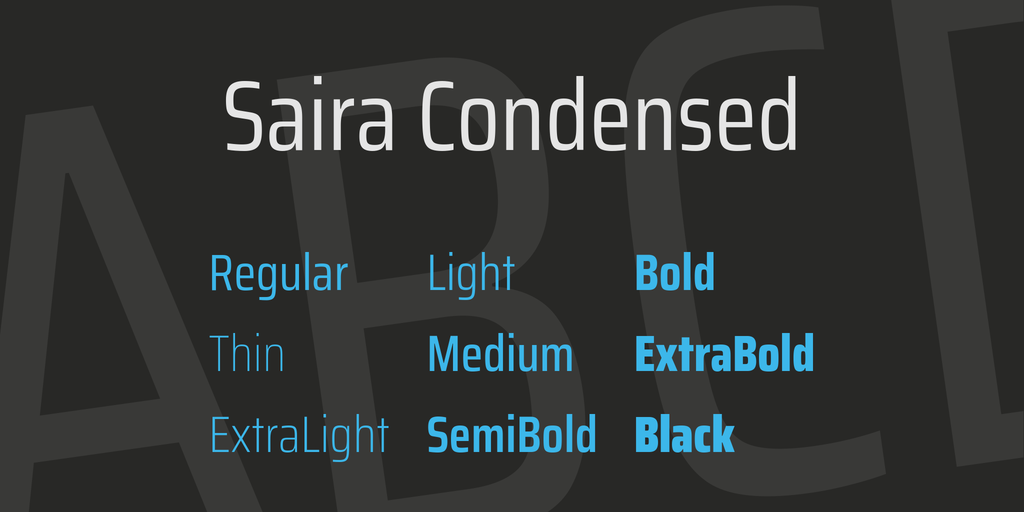 Saira Extra Condensed Font preview