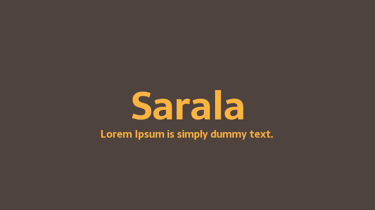 Sarala Font preview