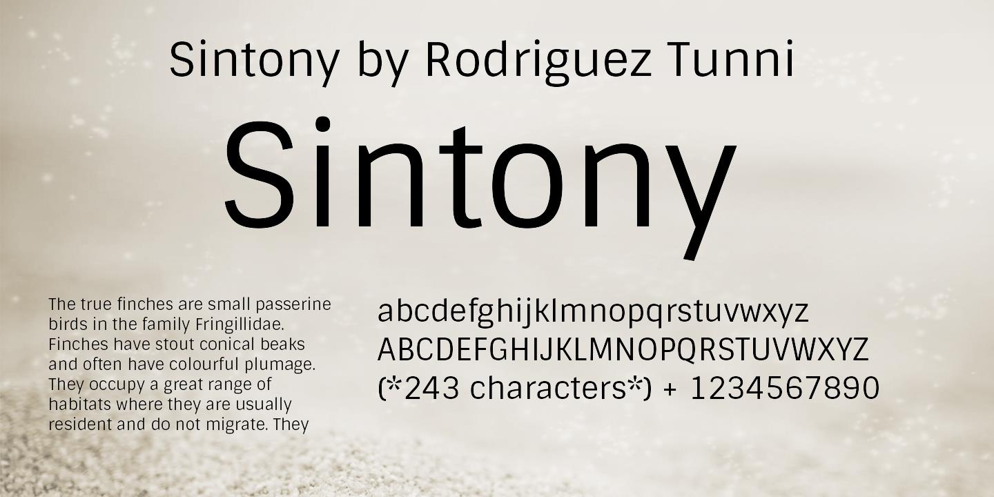 Sintony Font preview
