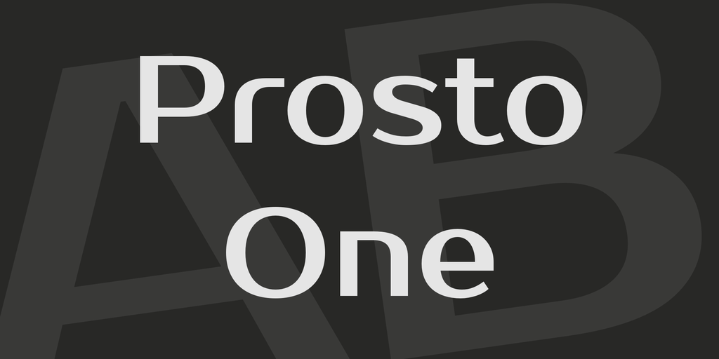 Prosto One Font preview