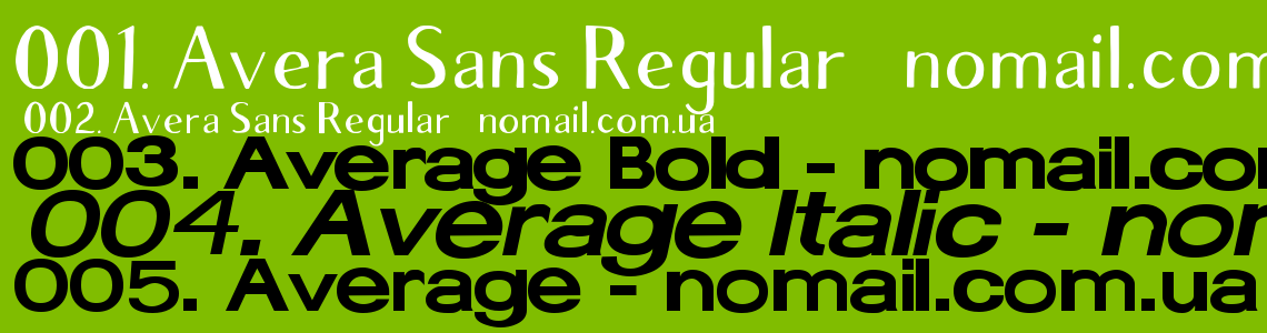 Average Font preview