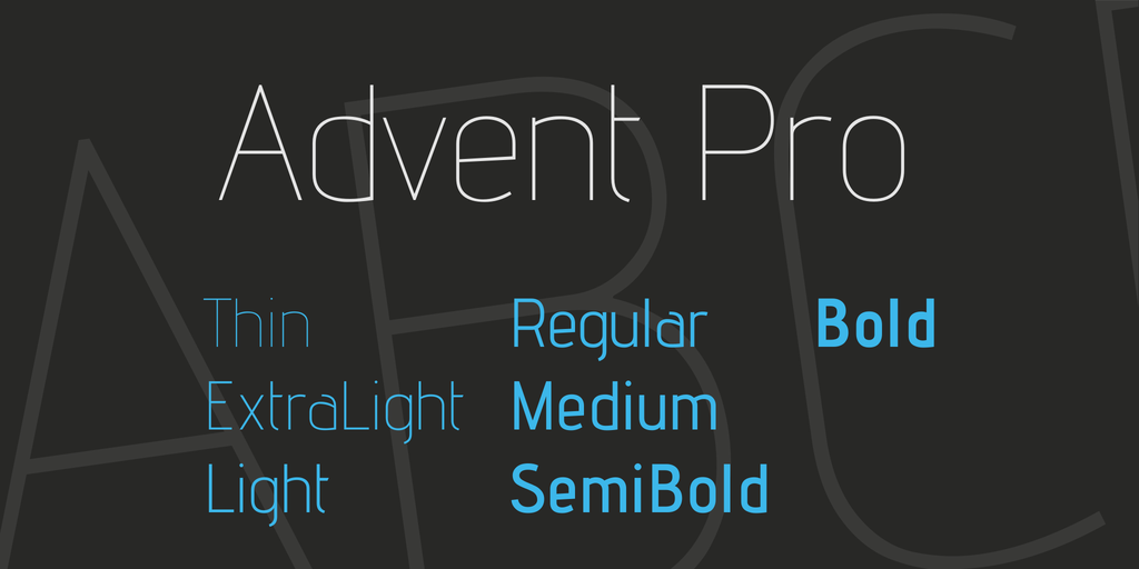 Advent Pro Font preview