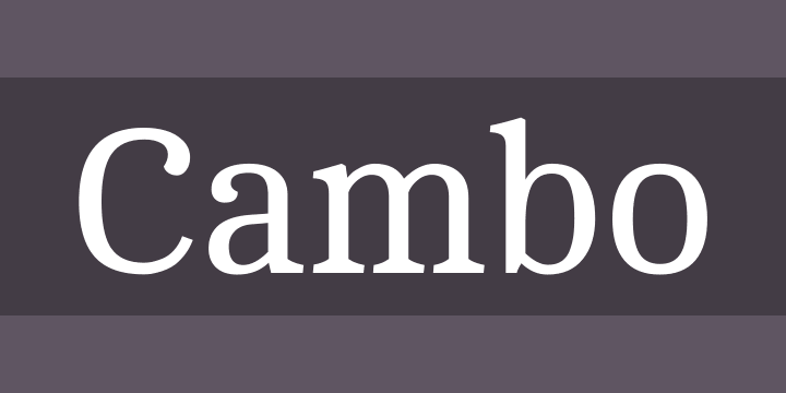 Cambo Font preview