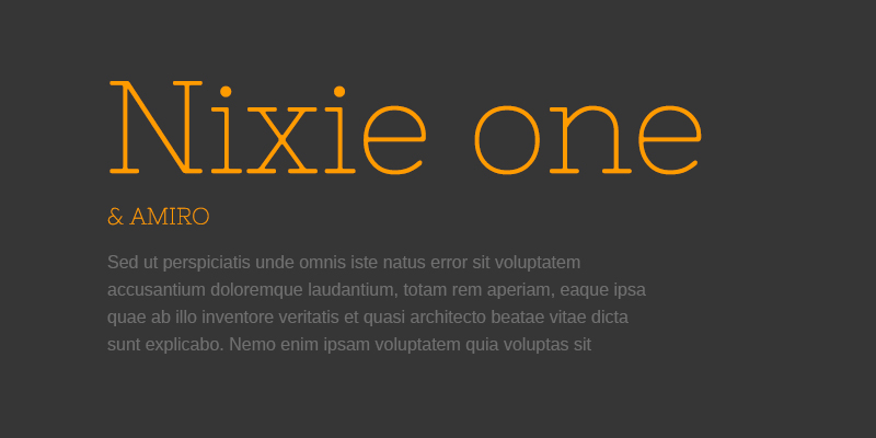 Nixie One Font preview