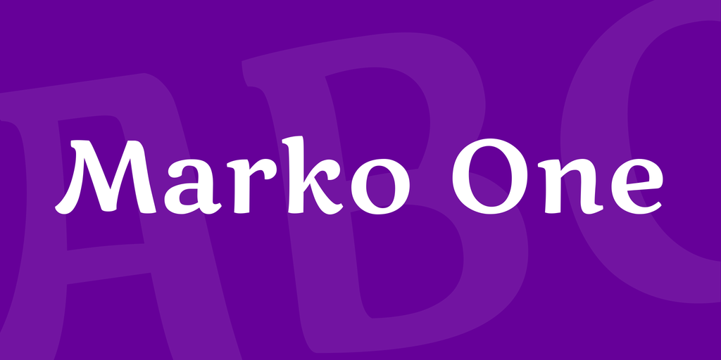 Marko One Font preview