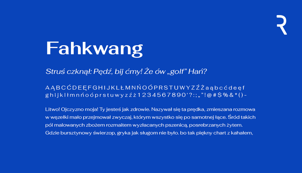 Fahkwang Font preview