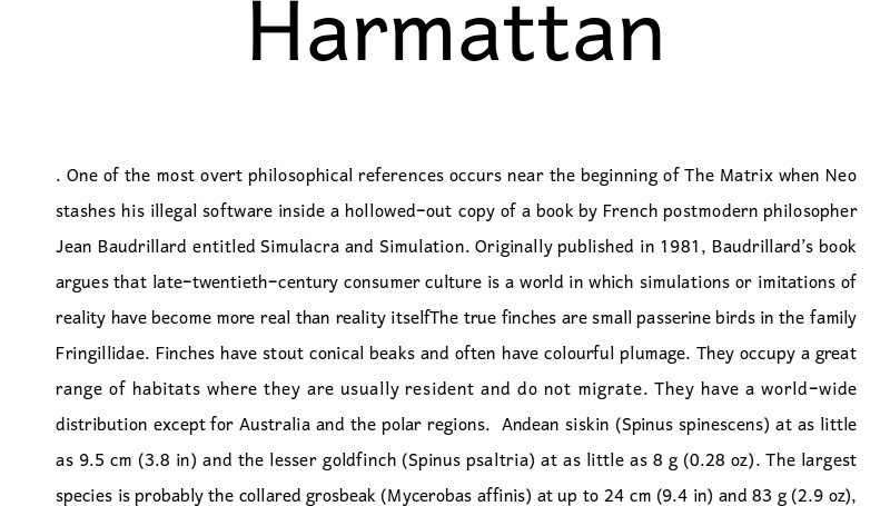 Harmattan Font preview