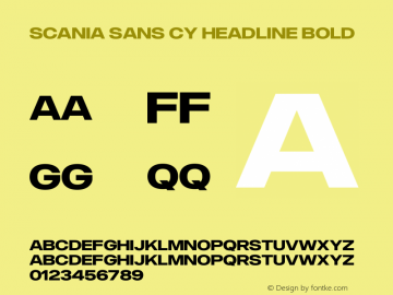 Scania Sans CY  Condensed Regular Font preview