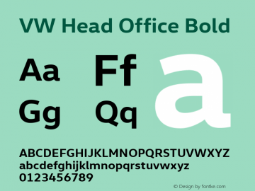 VW Head Office Font preview