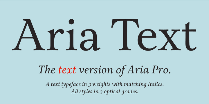 Aria Pro Font preview