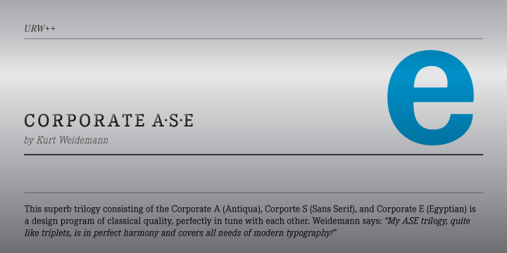 Corporate E Font preview