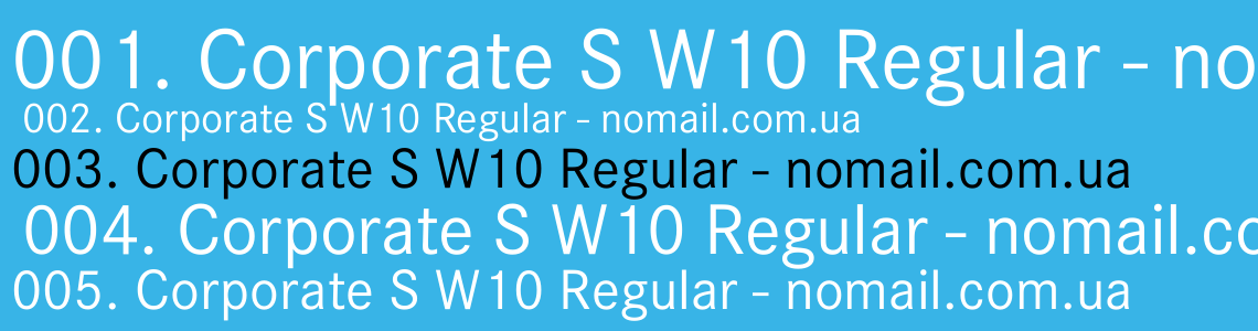 Corporate S SW10 Medium Italic Font preview