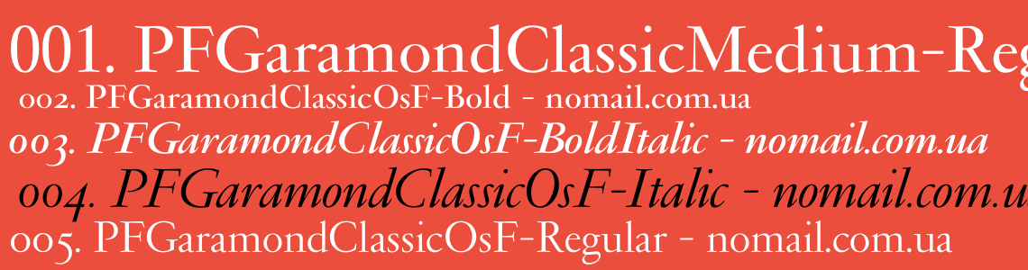 PF Garamond Classic Font preview