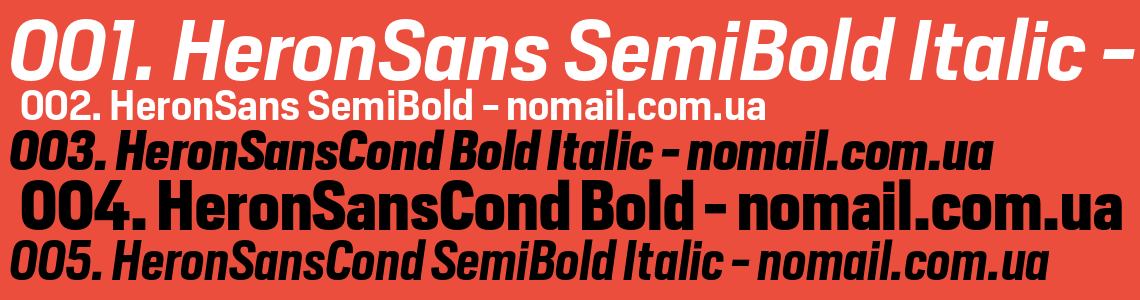 Heron Sans Bold Italic Font preview