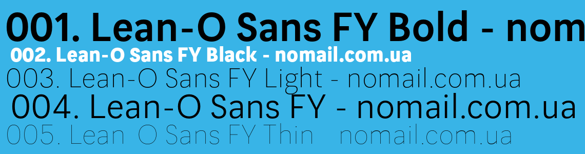 Lean O FY Black Font preview