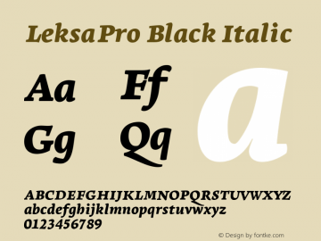 Leksa Pro Sans Pro Extra Light Italic Font preview