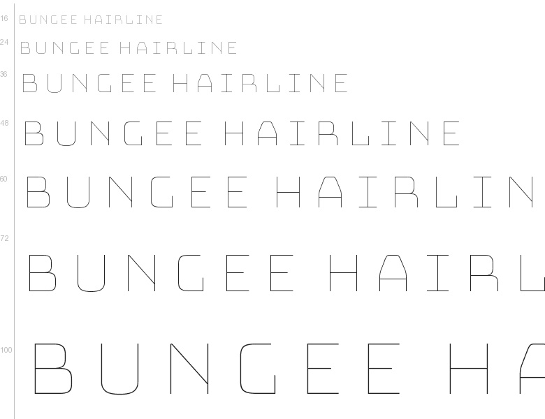 Bungee Hairline Font preview
