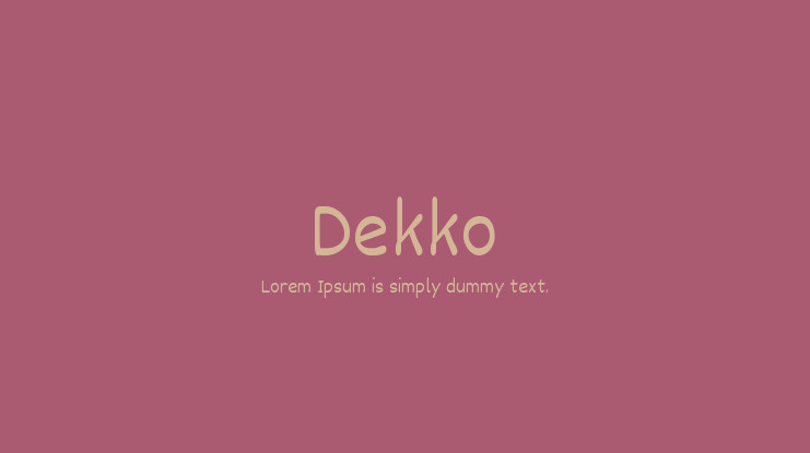 Dekko Font preview
