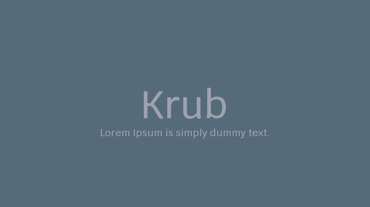 Krub Font preview