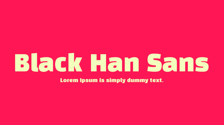 Black Han Sans Font preview
