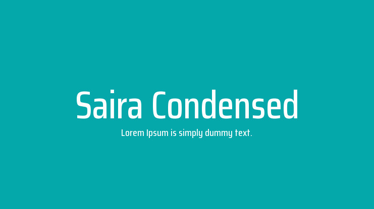 Saira Condensed Font preview