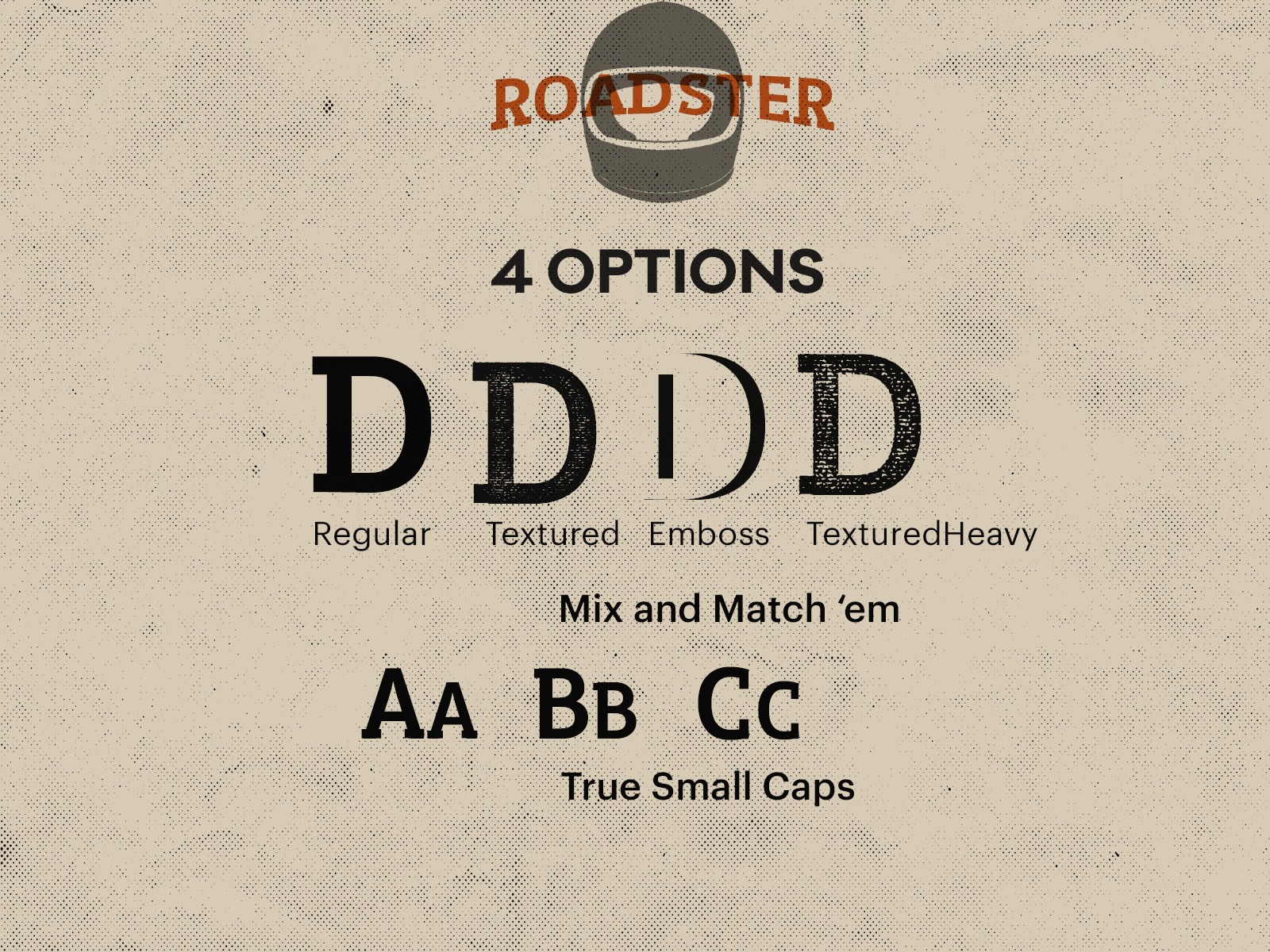 Roadster Emboss Regular Font preview